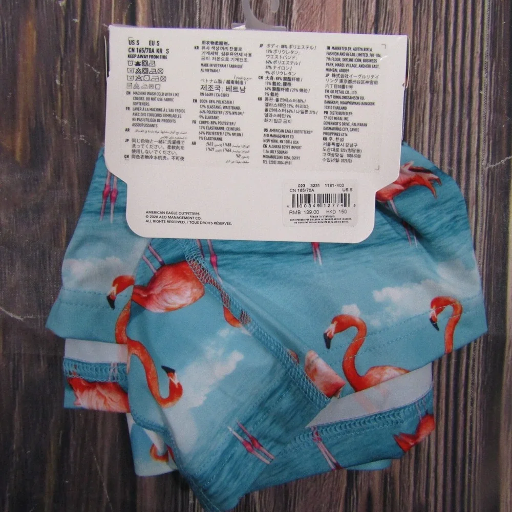 American Eagle NEW NWT Mens Small Boxer‎ Briefs Blue Flamingo Gift